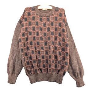 Amazonias Women's Knit Sweater XL Long Sleeve Multicolor Crew Neck Alpaca Wool